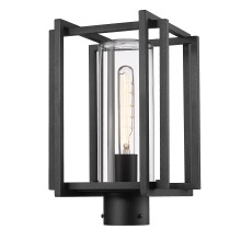 Golden 6071-OPST NB-CLR - Golden Lighting Tribeca 1-light Outdoor Post in Natural Black and Clear Glass